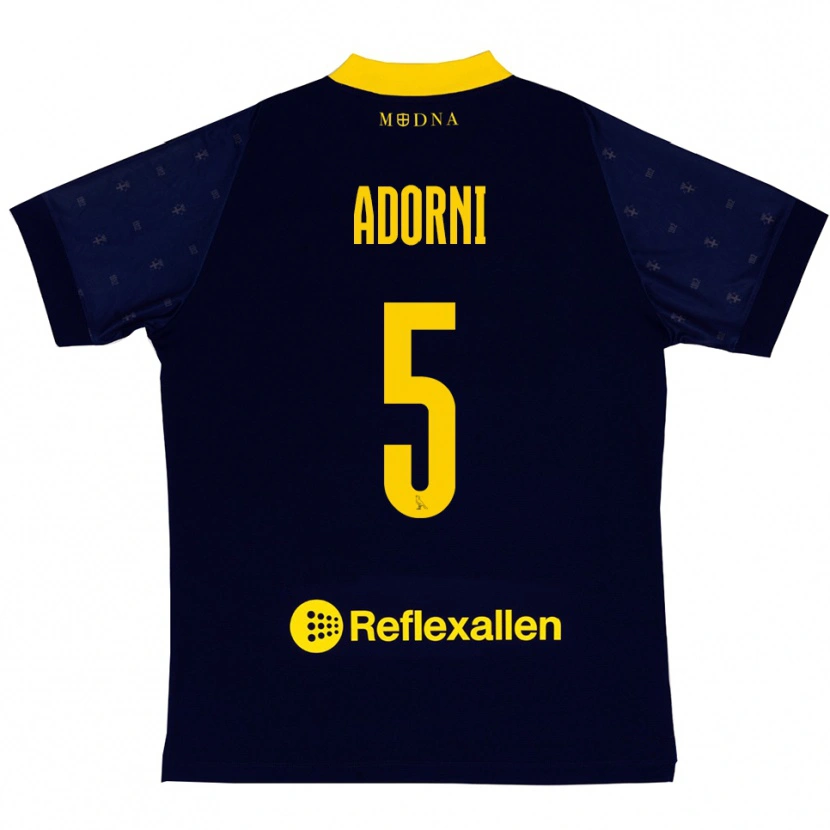 Danxen Damen Davide Adorni #5 Marineblau Gelb Auswärtstrikot Trikot 2025/26 T-Shirt Österreich