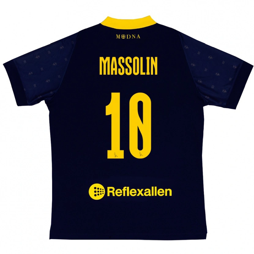 Danxen Damen Yanis Massolin #10 Marineblau Gelb Auswärtstrikot Trikot 2025/26 T-Shirt Österreich