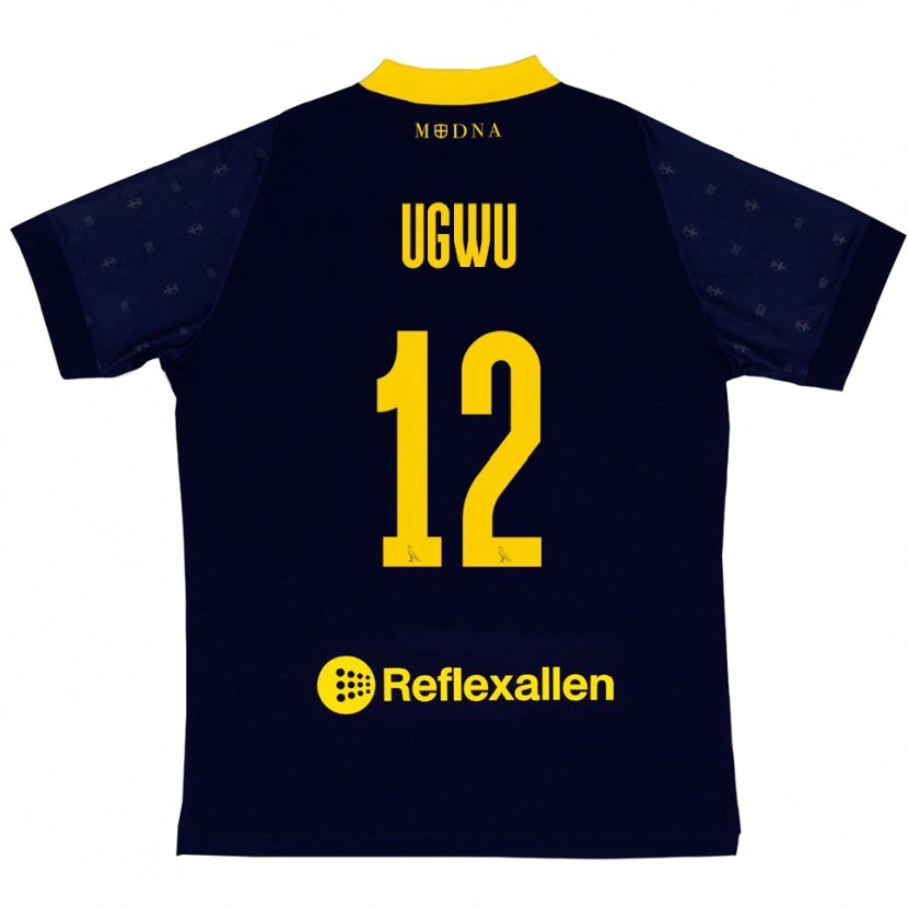 Danxen Damen Ferdinand Ugwu #12 Marineblau Gelb Auswärtstrikot Trikot 2025/26 T-Shirt Österreich