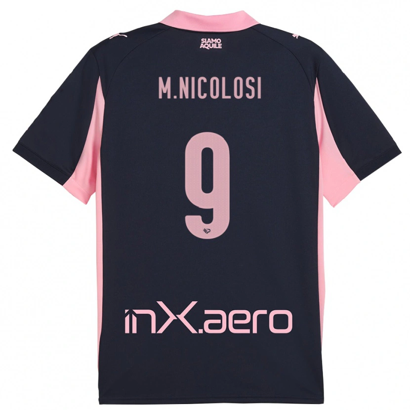 Danxen Damen Maurizio Nicolosi #9 Marineblau Pink Auswärtstrikot Trikot 2025/26 T-Shirt Österreich
