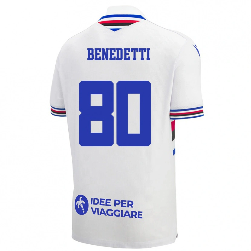 Danxen Damen Leonardo Benedetti #80 Weiß Blau Rot Auswärtstrikot Trikot 2025/26 T-Shirt Österreich