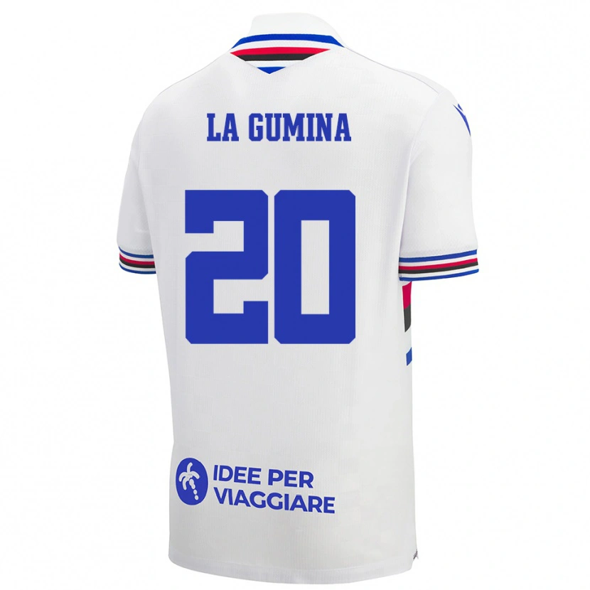 Danxen Damen Antonino La Gumina #20 Weiß Blau Rot Auswärtstrikot Trikot 2025/26 T-Shirt Österreich
