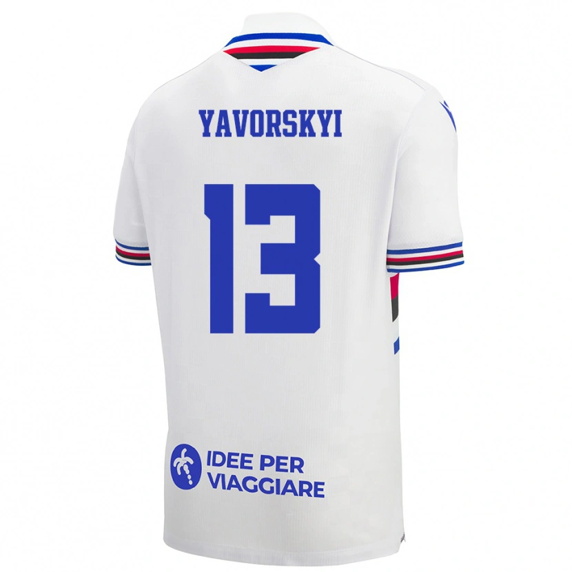 Danxen Damen Vladyslav Yavorskyi #13 Weiß Blau Rot Auswärtstrikot Trikot 2025/26 T-Shirt Österreich