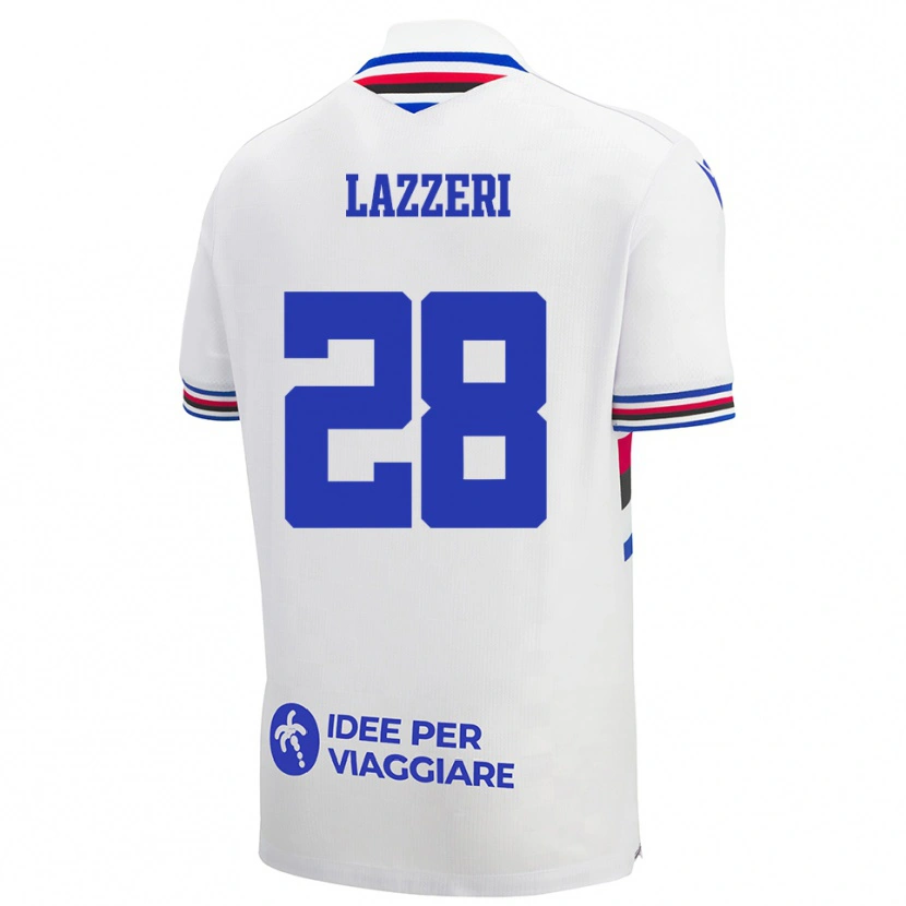 Danxen Damen Nicole Lazzeri #28 Weiß Blau Rot Auswärtstrikot Trikot 2025/26 T-Shirt Österreich
