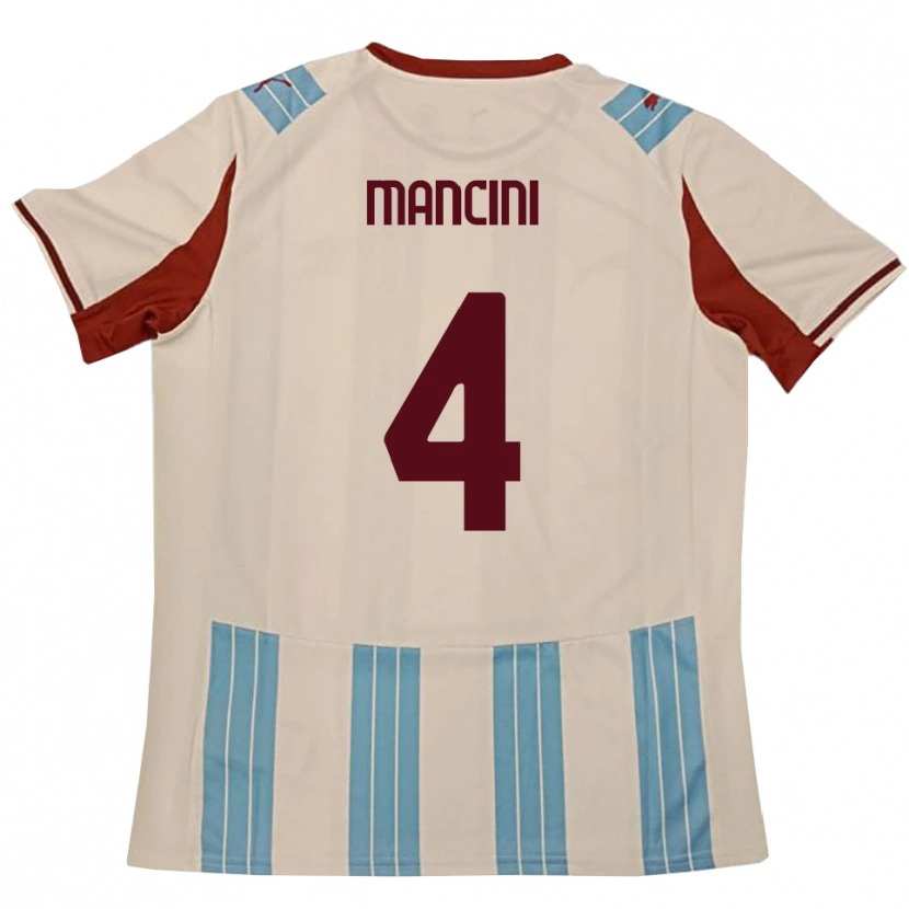 Danxen Damen Samuele Mancini #4 Himmelblau Weiß Auswärtstrikot Trikot 2025/26 T-Shirt Österreich