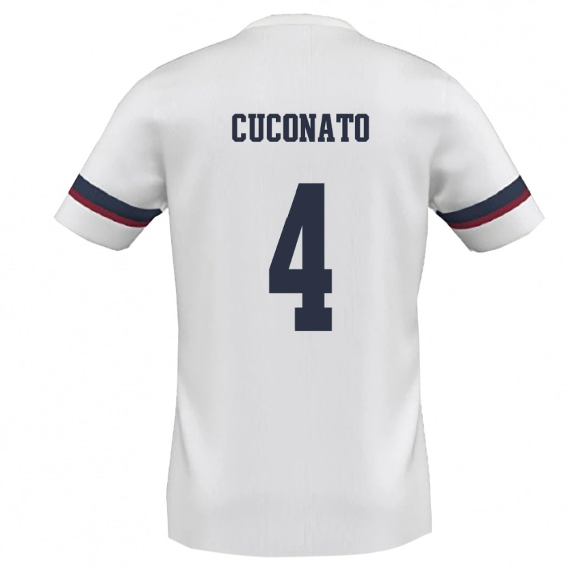 Danxen Damen Giuseppe Cuconato #4 Weiß Rot Auswärtstrikot Trikot 2025/26 T-Shirt Österreich