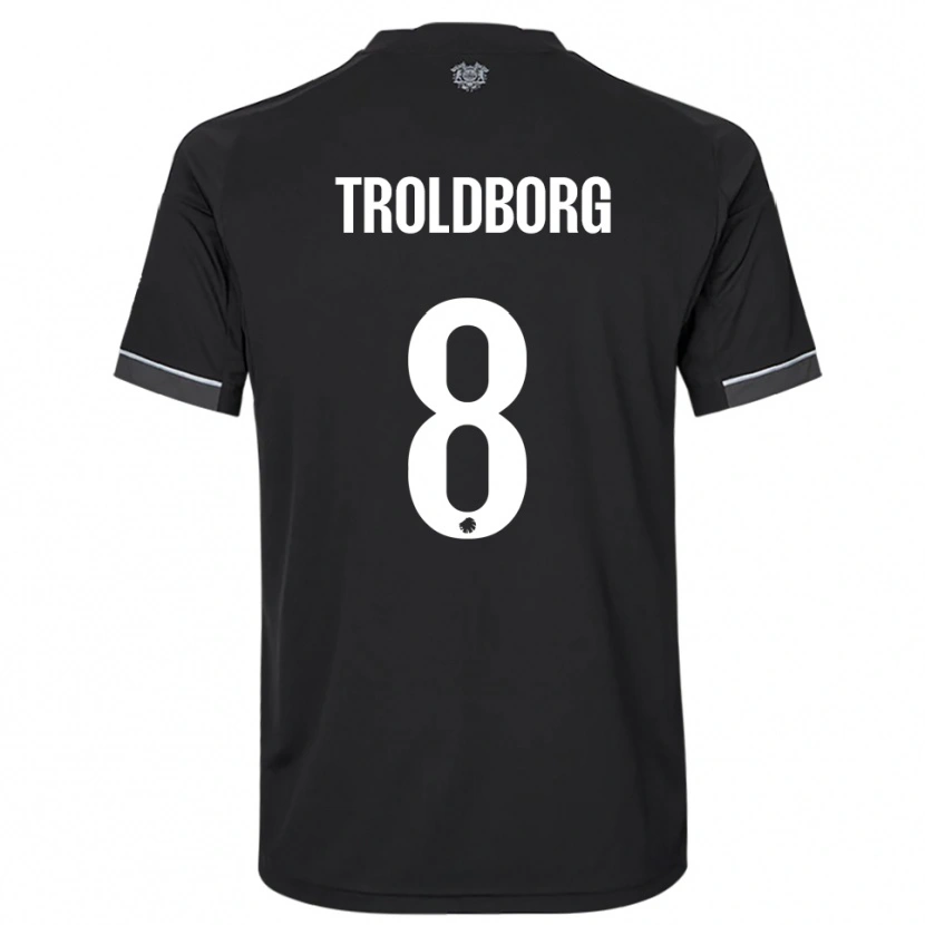 Danxen Damen Frederikke Troldborg #8 Schwarz Weiß Auswärtstrikot Trikot 2025/26 T-Shirt Österreich