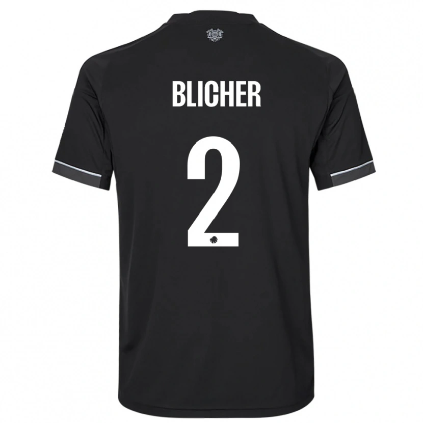 Danxen Damen Nicolai Blicher #2 Schwarz Weiß Auswärtstrikot Trikot 2025/26 T-Shirt Österreich