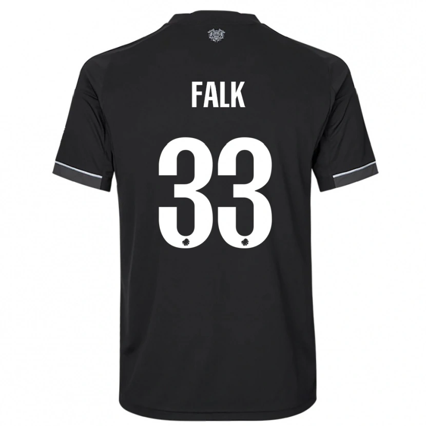 Danxen Damen Rasmus Falk #33 Schwarz Weiß Auswärtstrikot Trikot 2025/26 T-Shirt Österreich