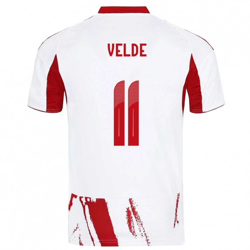 Danxen Damen Kristoffer Velde #11 Weiß Rot Auswärtstrikot Trikot 2025/26 T-Shirt Österreich