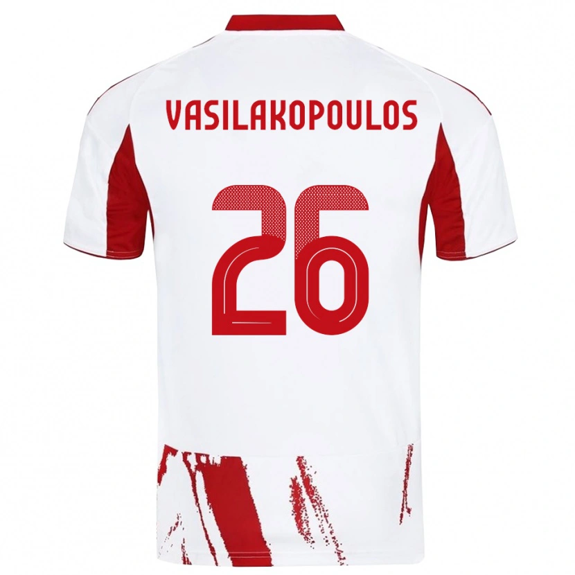Danxen Damen Sarantos Vasilakopoulos #26 Weiß Rot Auswärtstrikot Trikot 2025/26 T-Shirt Österreich