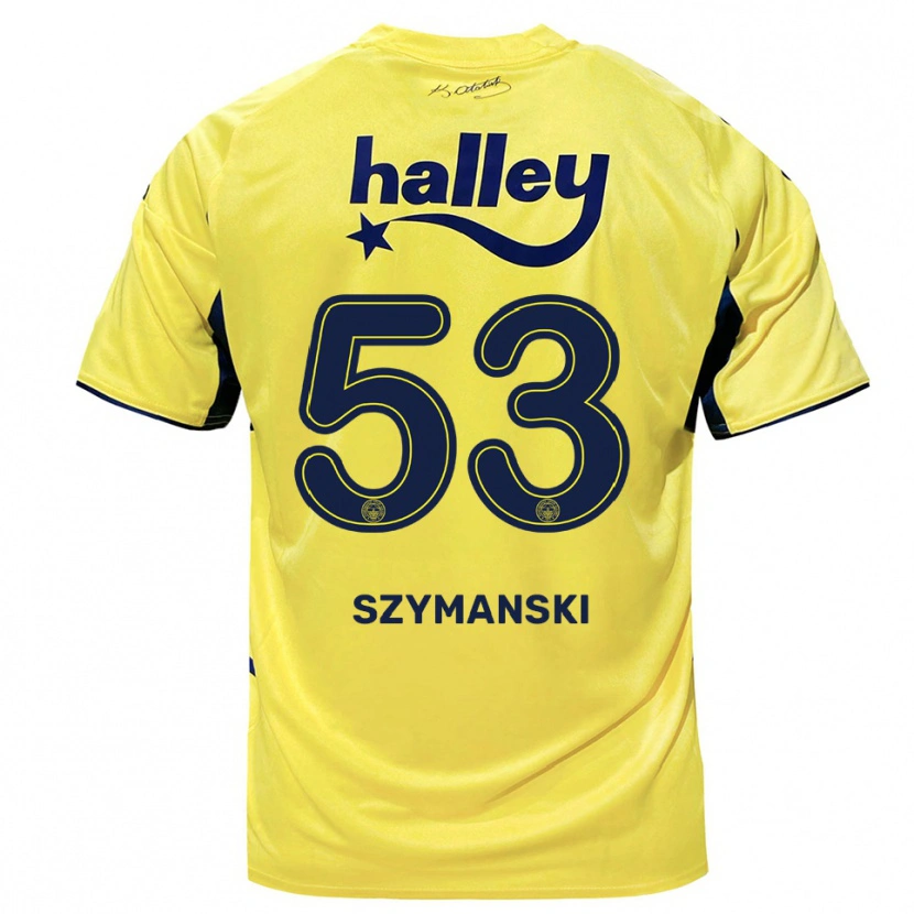 Danxen Damen Sebastian Szymański #53 Gelb Marineblau Auswärtstrikot Trikot 2025/26 T-Shirt Österreich
