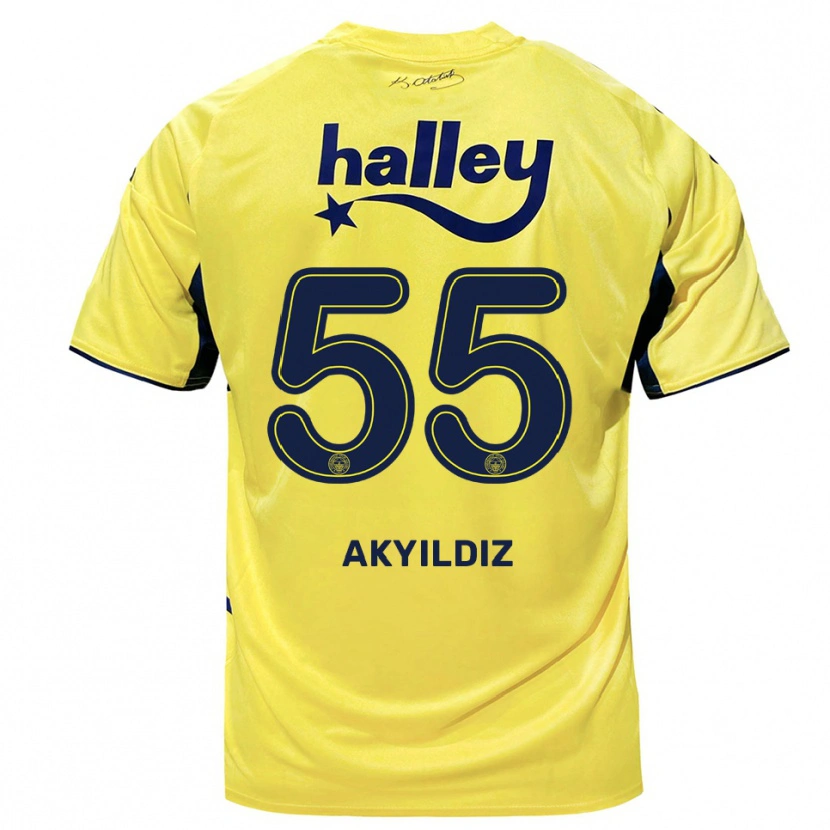 Danxen Damen Mustafa Akyıldız #55 Gelb Marineblau Auswärtstrikot Trikot 2025/26 T-Shirt Österreich