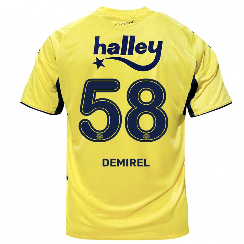 Danxen Damen Görkem Demirel #58 Gelb Marineblau Auswärtstrikot Trikot 2025/26 T-Shirt Österreich