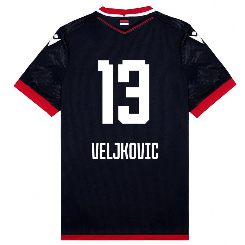 Danxen Damen Milos Veljkovic #13 Schwarz Rot Auswärtstrikot Trikot 2025/26 T-Shirt Österreich