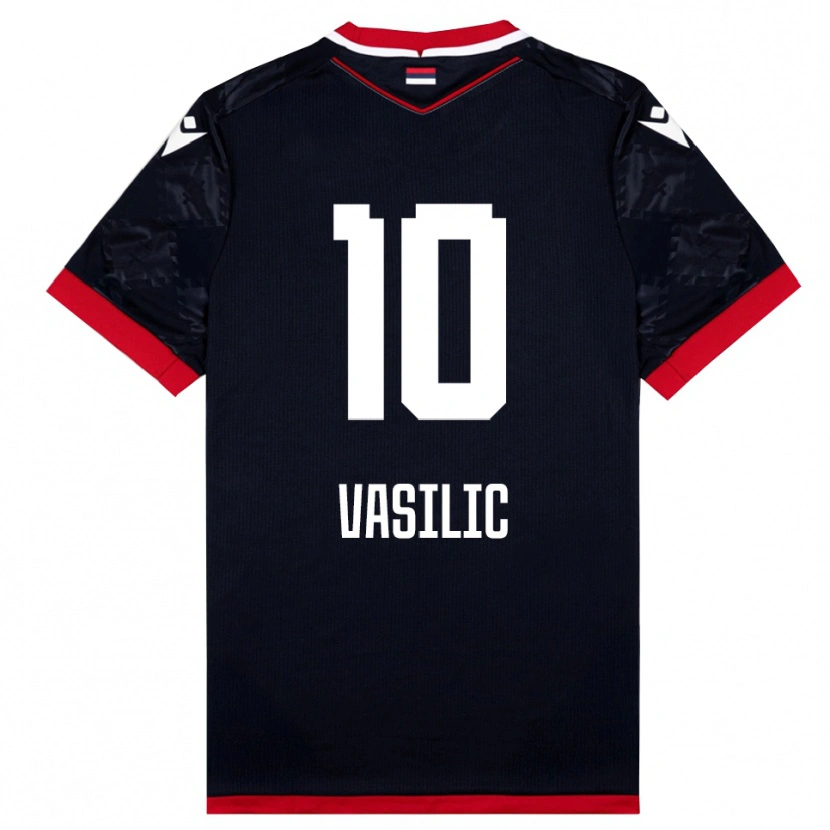 Danxen Damen Aleksa Vasilic #10 Schwarz Rot Auswärtstrikot Trikot 2025/26 T-Shirt Österreich
