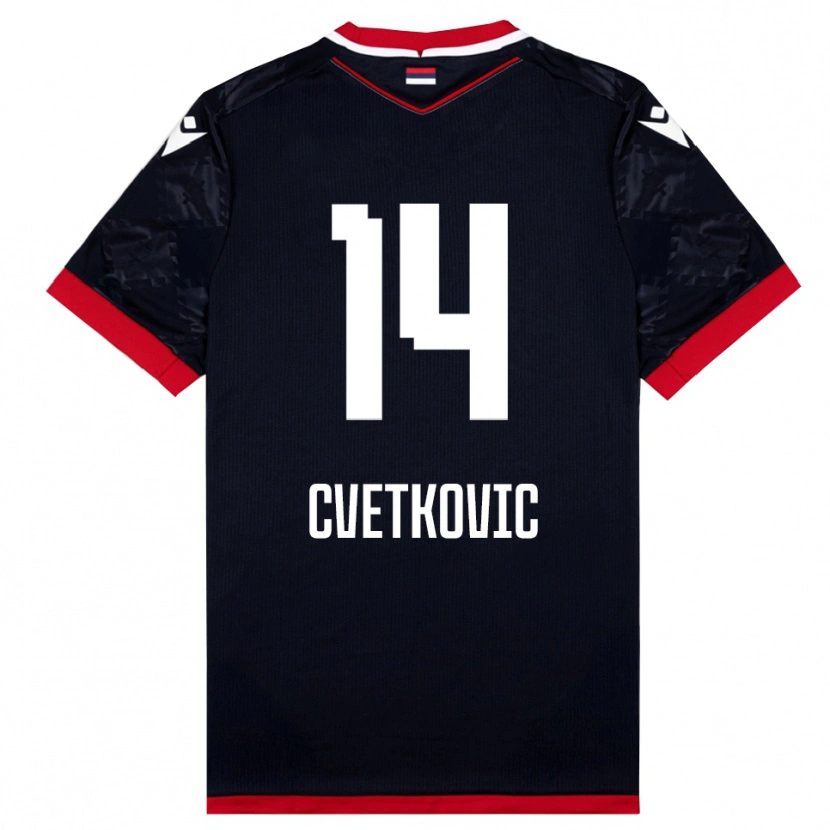 Danxen Damen Djordje Cvetkovic #14 Schwarz Rot Auswärtstrikot Trikot 2025/26 T-Shirt Österreich