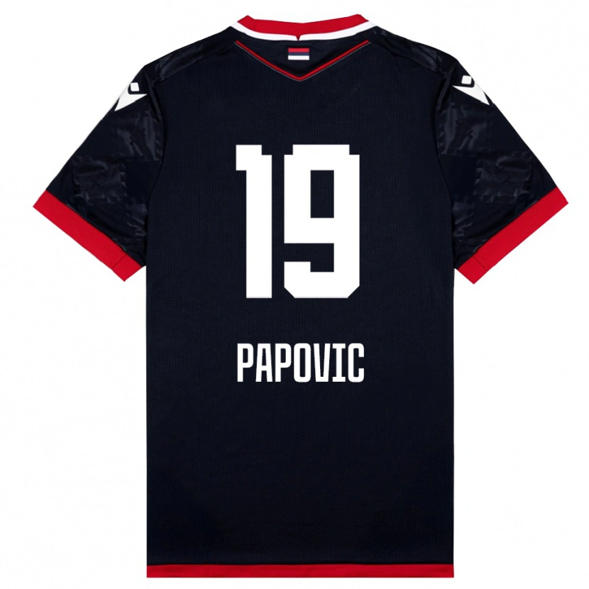 Danxen Damen Balsa Papovic #19 Schwarz Rot Auswärtstrikot Trikot 2025/26 T-Shirt Österreich
