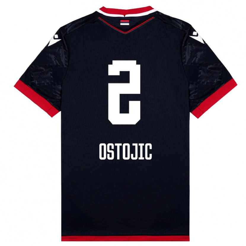 Danxen Damen Mateja Ostojic #2 Schwarz Rot Auswärtstrikot Trikot 2025/26 T-Shirt Österreich