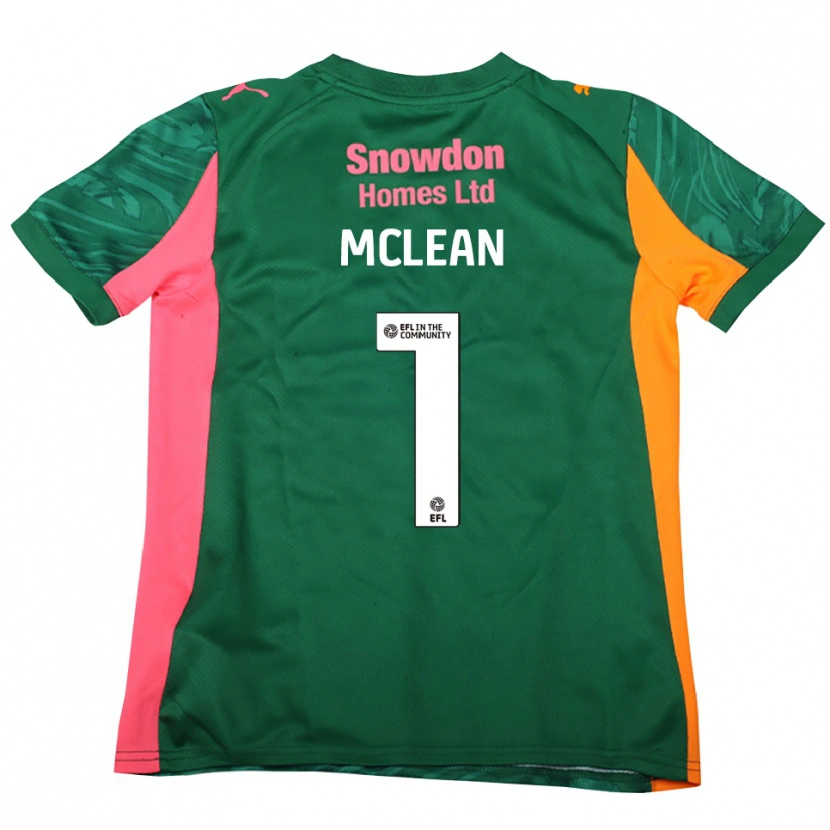 Danxen Kinder Katie Mclean #1 Trikot Dunkelgrün Rosa Torwarttrikot 2025/26 Österreich