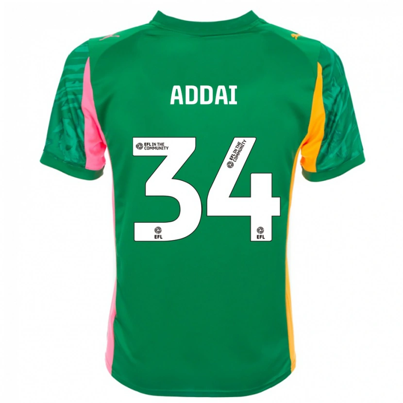 Danxen Kinder Corey Addai #34 Trikot Grün Rosa Weiß Torwarttrikot 2025/26 Österreich