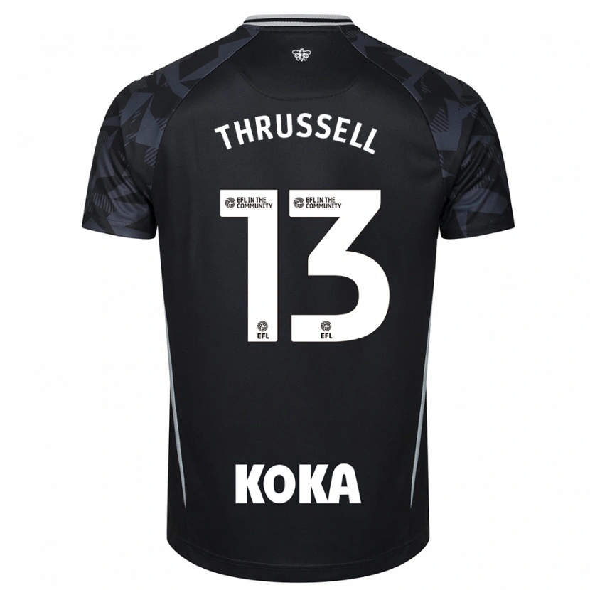 Danxen Kinder Sebastian Thrussell #13 Trikot Schwarz Blau Torwarttrikot 2025/26 Österreich