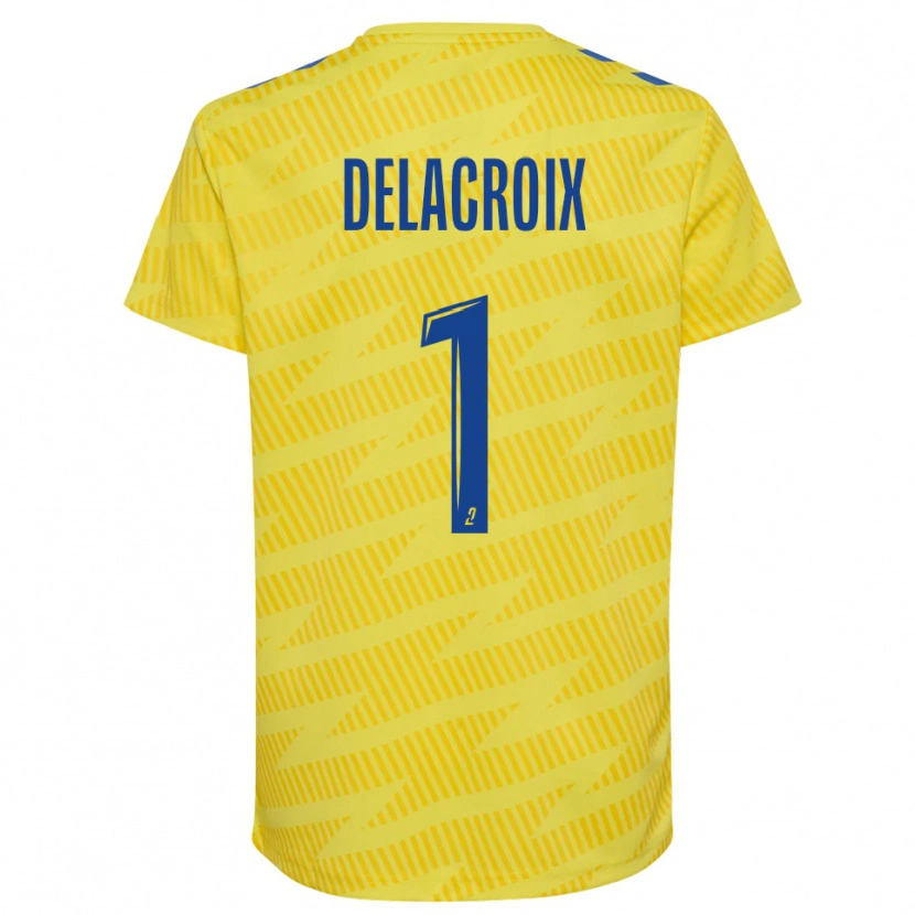 Danxen Kinder Noa Delacroix #1 Trikot Gelb Blau Torwarttrikot 2025/26 Österreich
