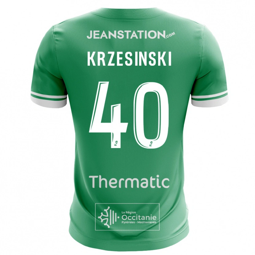 Danxen Kinder Clément Krzesinski #40 Trikot Grün Weiß Torwarttrikot 2025/26 Österreich