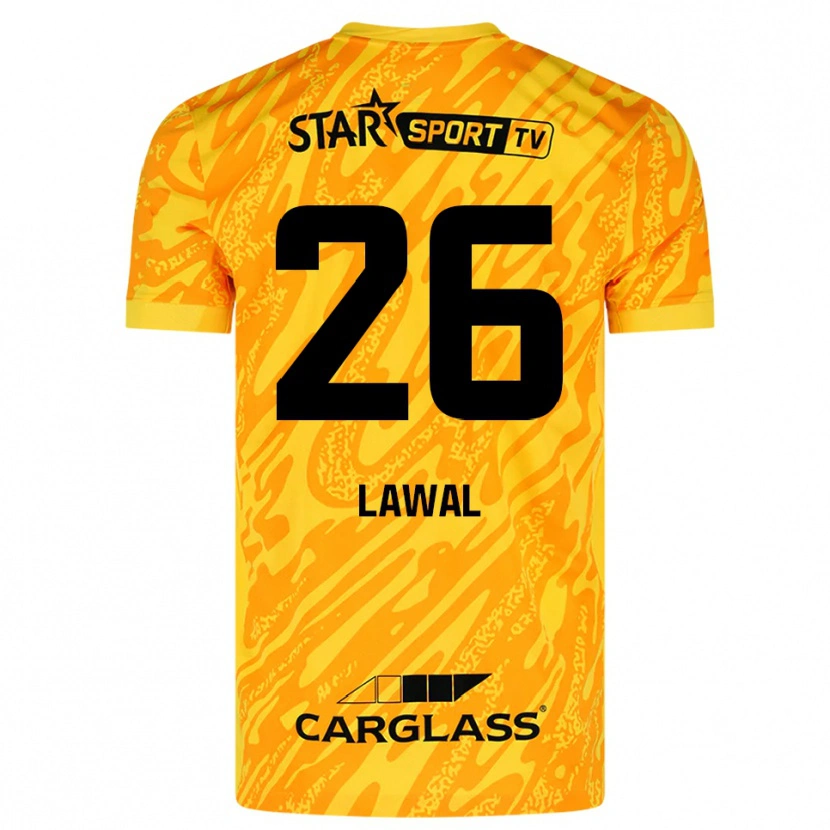 Danxen Kinder Tobias Lawal #26 Trikot Orange Gelb Schwarz Torwarttrikot 2025/26 Österreich