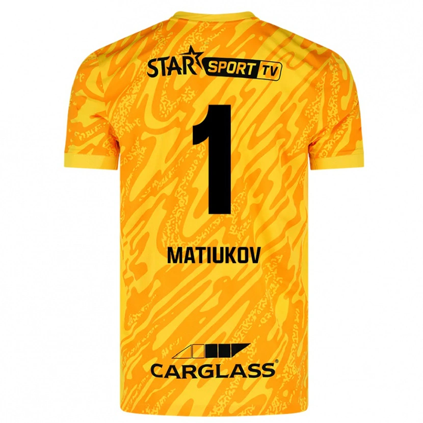 Danxen Kinder Platon Matiukov #1 Trikot Orange Gelb Schwarz Torwarttrikot 2025/26 Österreich