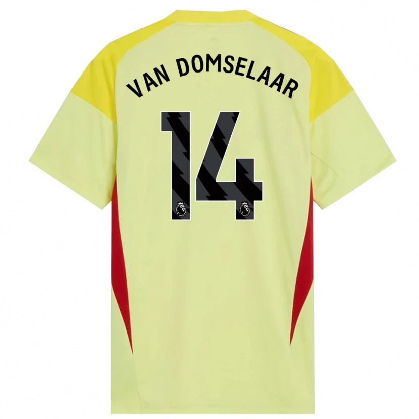 Danxen Kinder Daphne Van Domselaar #14 Trikot Gelb Rot Schwarz Torwarttrikot 2025/26 Österreich