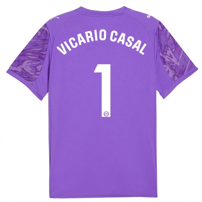 Danxen Kinder Jimena Vicario Casal #1 Trikot Violett Weiß Torwarttrikot 2025/26 Österreich