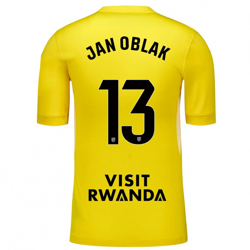 Danxen Kinder Jan Oblak #13 Trikot Gelb Schwarz Torwarttrikot 2025/26 Österreich