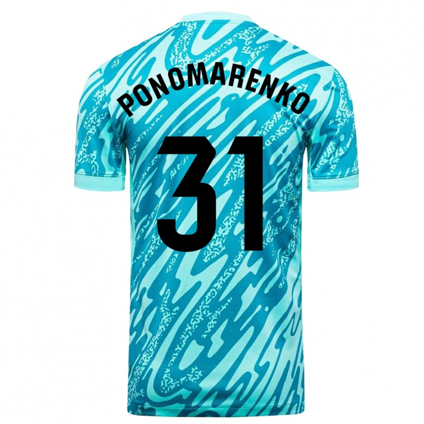 Danxen Kinder Borys Ponomarenko #31 Trikot Himmelblau Weiß Torwarttrikot 2025/26 Österreich