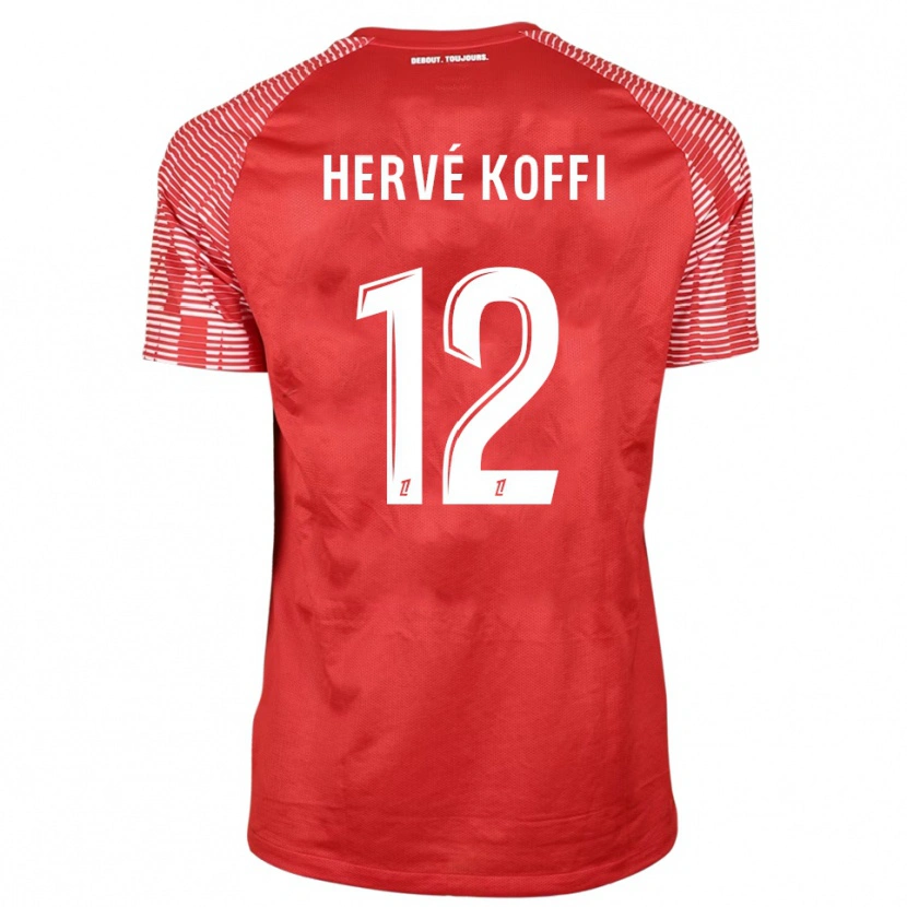 Danxen Kinder Hervé Koffi #12 Trikot Rot Weiß Torwarttrikot 2025/26 Österreich