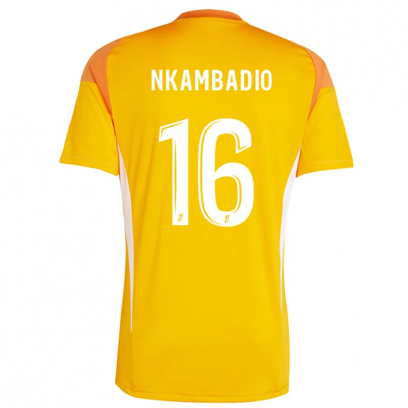 Danxen Kinder Obed Nkambadio #16 Trikot Hellorange Weiß Torwarttrikot 2025/26 Österreich