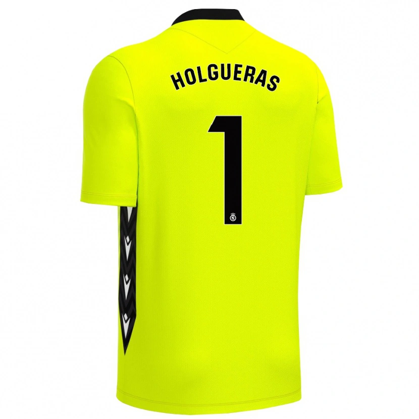 Danxen Kinder Javi Holgueras #1 Trikot Gelbgrün Schwarz Torwarttrikot 2025/26 Österreich