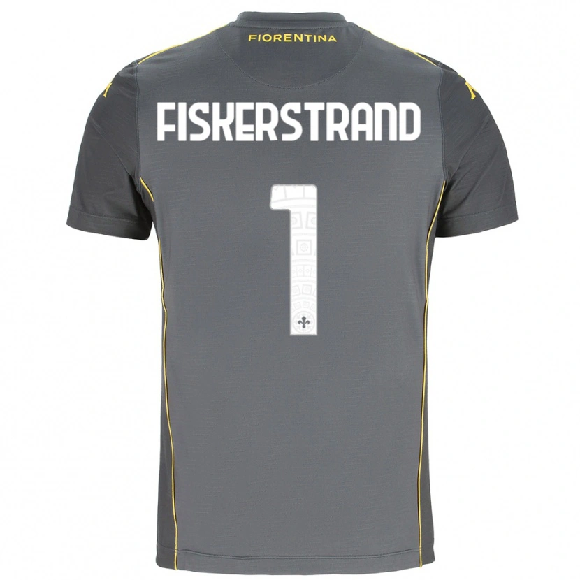 Danxen Kinder Cecilie Fiskerstrand #1 Trikot Dunkelgrau Gelb Torwarttrikot 2025/26 Österreich