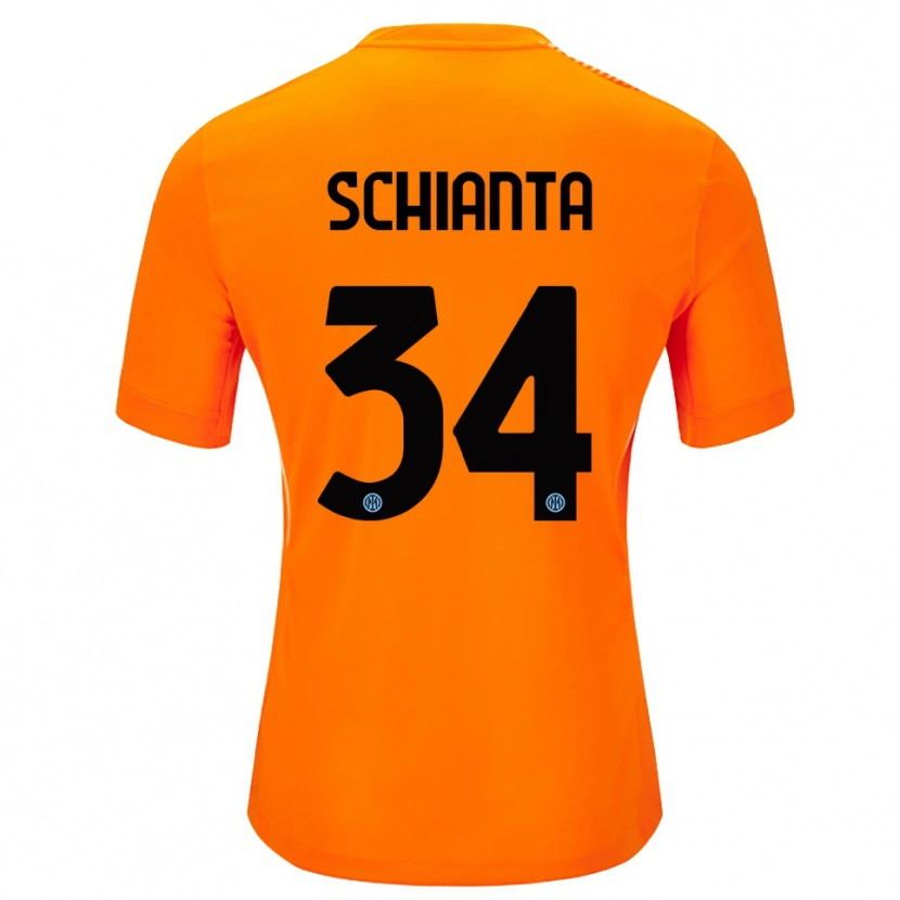 Danxen Kinder Valentina Schianta #34 Trikot Hellorange Schwarz Torwarttrikot 2025/26 Österreich