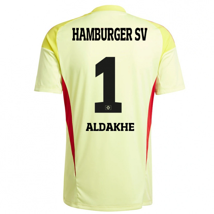 Danxen Kinder Ather Aldakhe #1 Trikot Gelb Schwarz Rot Torwarttrikot 2025/26 Österreich