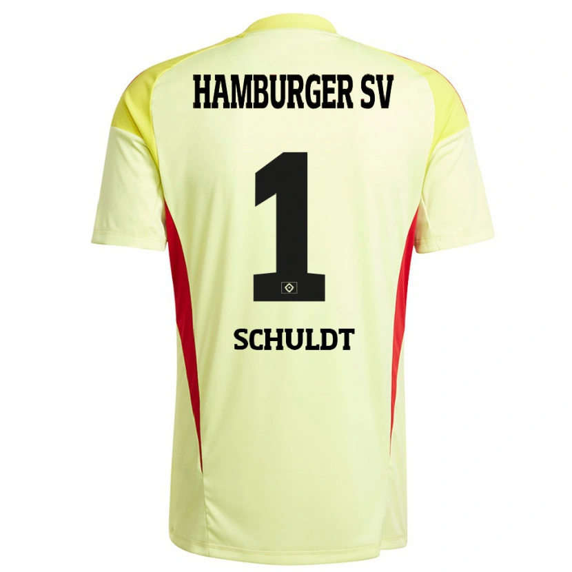 Danxen Kinder Inga Schuldt #1 Trikot Gelb Schwarz Rot Torwarttrikot 2025/26 Österreich