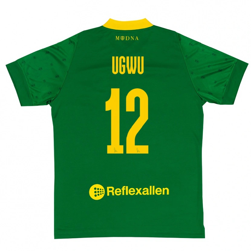 Danxen Kinder Ferdinand Ugwu #12 Trikot Grün Gelb Torwarttrikot 2025/26 Österreich