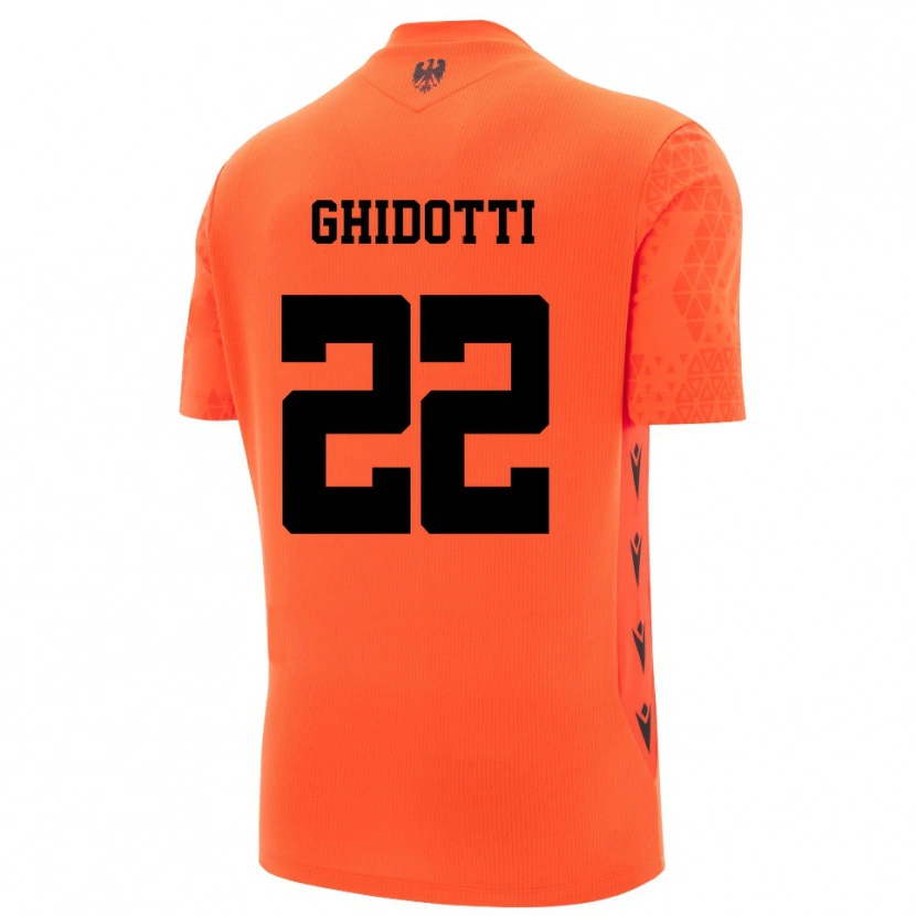 Danxen Kinder Simone Ghidotti #22 Trikot Dunkles Orange Schwarz Torwarttrikot 2025/26 Österreich