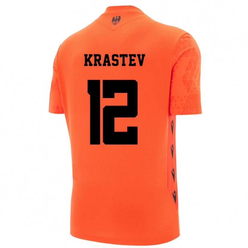 Danxen Kinder Andrey Krastev #12 Trikot Dunkles Orange Schwarz Torwarttrikot 2025/26 Österreich