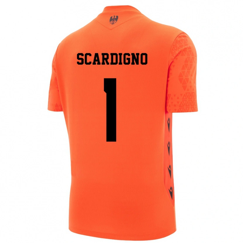 Danxen Kinder Nicholas Scardigno #1 Trikot Dunkles Orange Schwarz Torwarttrikot 2025/26 Österreich
