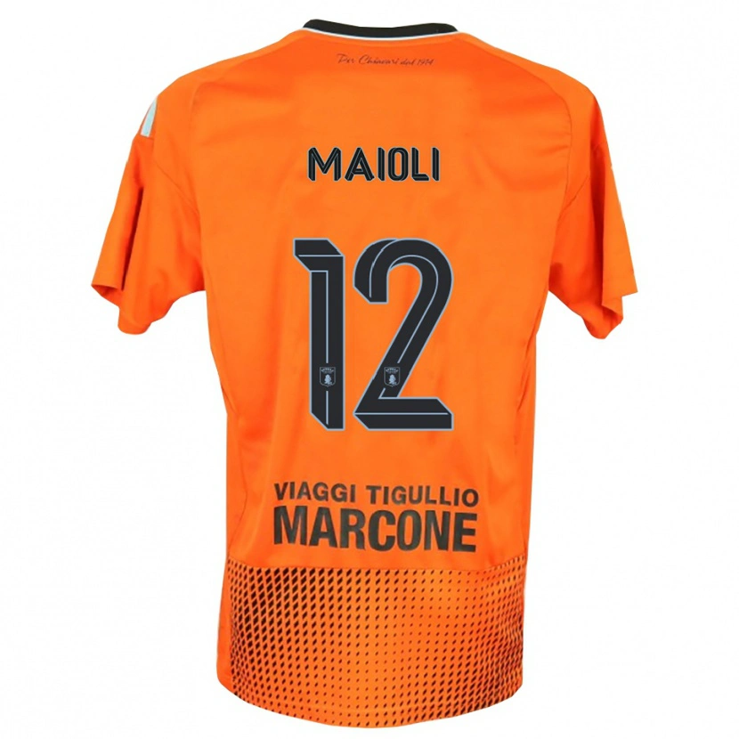 Danxen Kinder Francesco Maioli #12 Trikot Dunkles Orange Blau Torwarttrikot 2025/26 Österreich