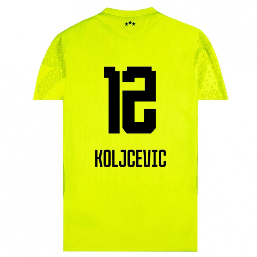 Danxen Kinder Danilo Koljcevic #12 Trikot Gelb Grün Schwarz Torwarttrikot 2025/26 Österreich