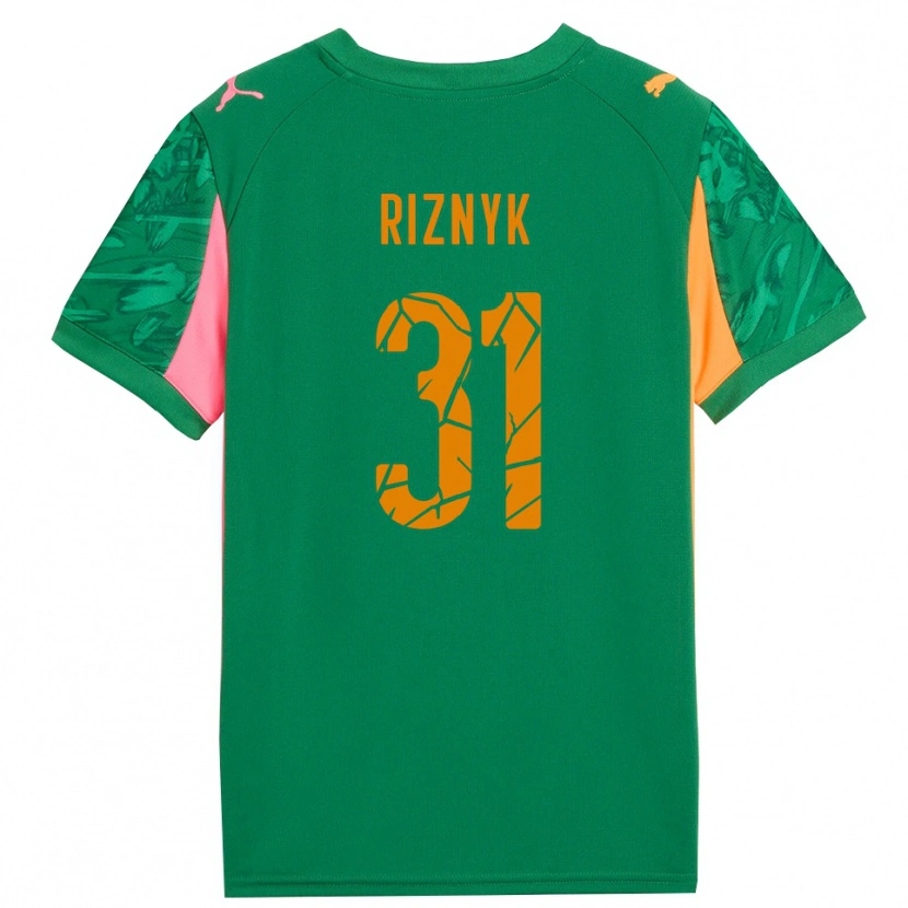 Danxen Kinder Dmytro Riznyk #31 Trikot Grün Orange Pink Torwarttrikot 2025/26 Österreich