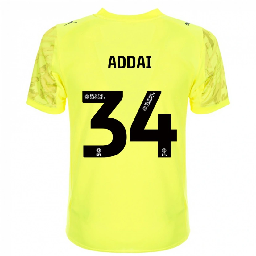 Danxen Kinder Corey Addai #34 Trikot Gelb Schwarz Torwarttrikot 2025/26 Österreich