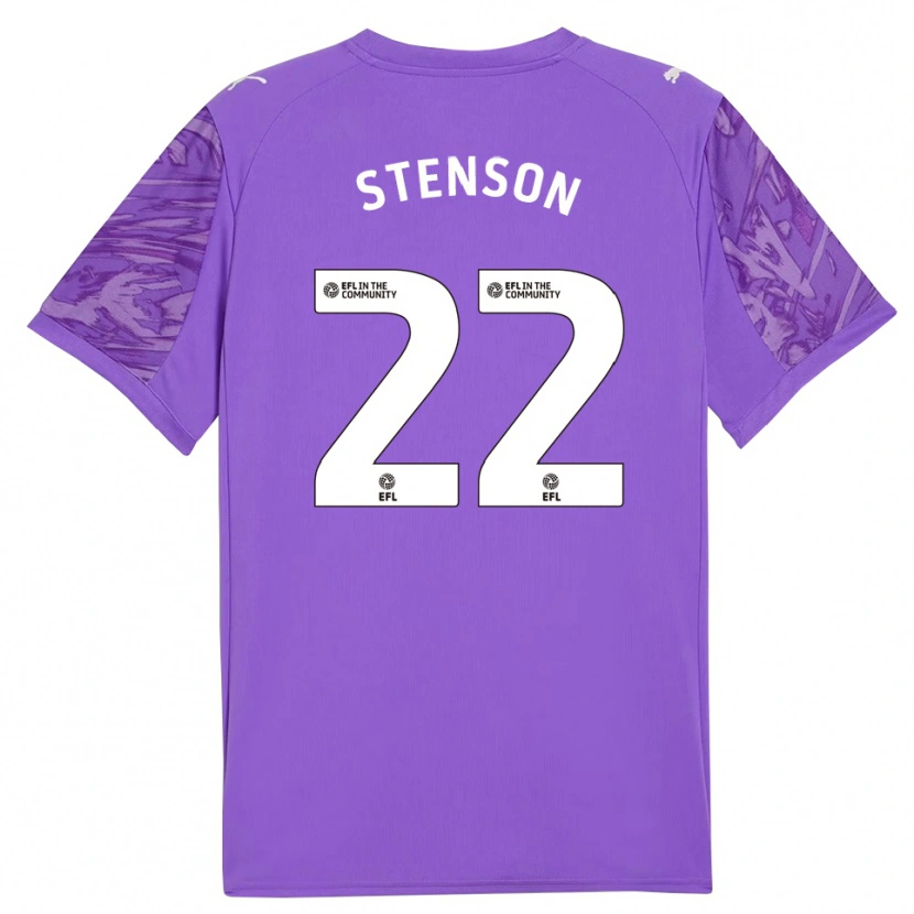 Danxen Kinder Fran Stenson #22 Trikot Lila Weiß Torwarttrikot 2025/26 Österreich
